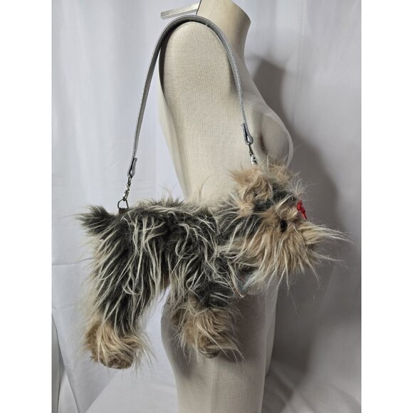 Puppy at Heart Handbags - Puppy at Heart Plush Yorkshire Terrier Dog Bag Novelty Mini Purse